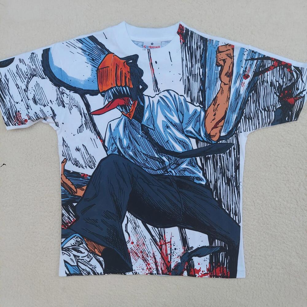 New Chainsaw Man Anime Aop All Over Print Mens Size Medium White Comic Book